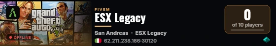 ESX Legacy live status badge