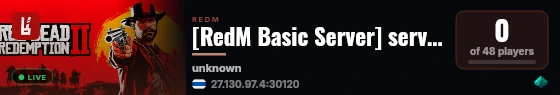 [RedM Basic Server] server live status badge