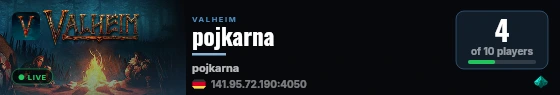 pojkarna live status badge