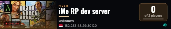 iMe RP dev server live status badge