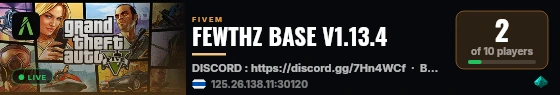 FEWTHZ BASE V1.13.4 live status badge
