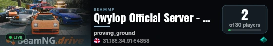 Qwylop Official Server - Proving Ground live status badge
