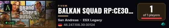 BALKAN SQUAD RP:СЕЗОН 4 Е ВЕЧЕ ТУК live status badge