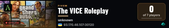 The VICE Roleplay live status badge