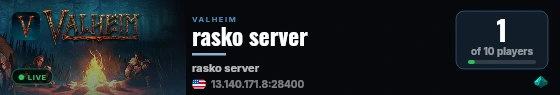 rasko server live status badge