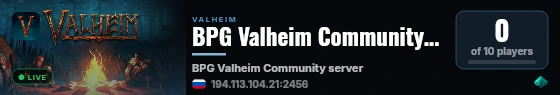 BPG Valheim Community server live status badge