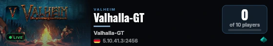 Valhalla-GT live status badge