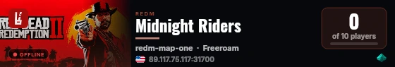 Midnight Riders live status badge