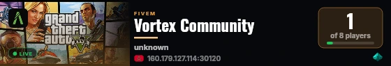 Vortex Community live status badge