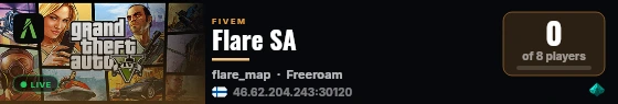 Flare SA live status badge