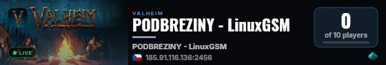 PODBREZINY - LinuxGSM live status badge