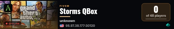 Storms QBox live status badge