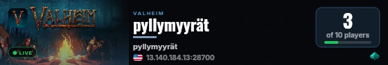 pyllymyyrät live status badge