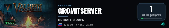 GROMITSERVER live status badge
