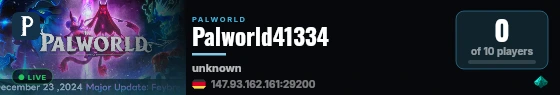 Palworld41334 live status badge