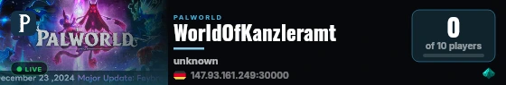 WorldOfKanzleramt live status badge