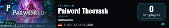 Palword Theovash live status badge