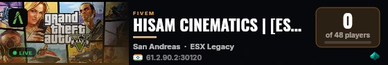 HISAM CINEMATICS | [ESX Legacy] live status badge