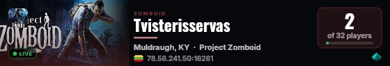 Tvisterisservas live status badge