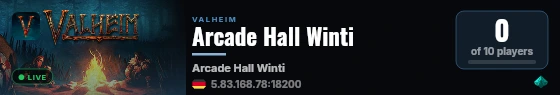 Arcade Hall Winti live status badge