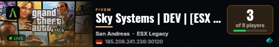 Sky Systems | DEV | [ESX Legacy] live status badge