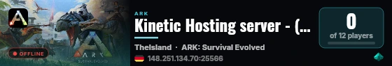 Kinetic Hosting server - (v361.7) live status badge