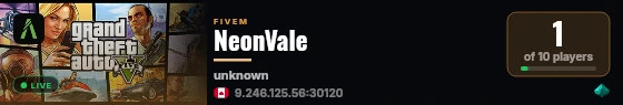NeonVale live status badge