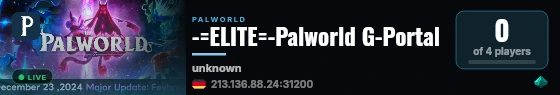 -=ELITE=-Palworld G-Portal live status badge