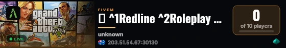 💥 ^1Redline ^2Roleplay Dev live status badge