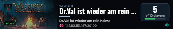 Dr.Val ist wieder am rein heimen live status badge