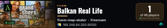 Balkan Real Life live status badge