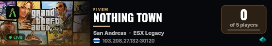 NOTHING TOWN live status badge
