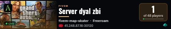 Server dyal zbi live status badge