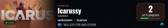 Icarussy live status badge