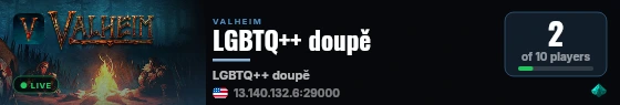 LGBTQ++ doupě live status badge