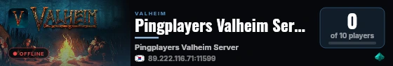 Pingplayers Valheim Server live status badge