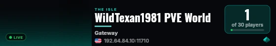 WildTexan1981 PVE World live status badge