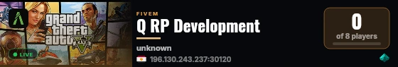 Q RP Development live status badge