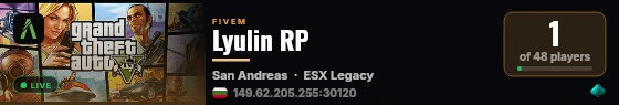Lyulin RP  live status badge
