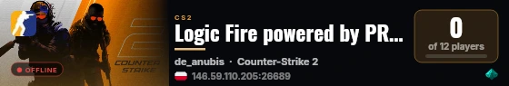 Logic Fire powered by PRACC.COM live status badge
