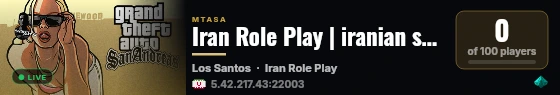 Iran Role Play | iranian server mta live status badge