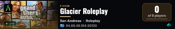 Glacier Roleplay live status badge