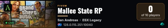 Mallee State RP live status badge