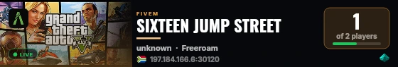 SIXTEEN JUMP STREET live status badge