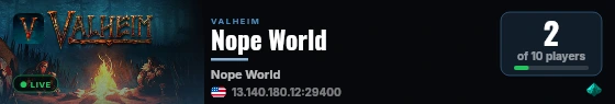 Nope World live status badge