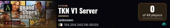 TKN V1 Server live status badge