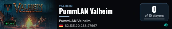 PummLAN Valheim live status badge