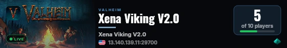 Xena Viking V2.0 live status badge