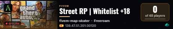 Street RP | Whitelist +18 live status badge