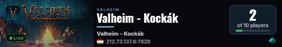 Valheim - Kockák live status badge